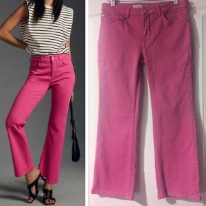 Anthropologie Pilcro | The Yaya Mid-Rise Crop Flare Jeans In Pink